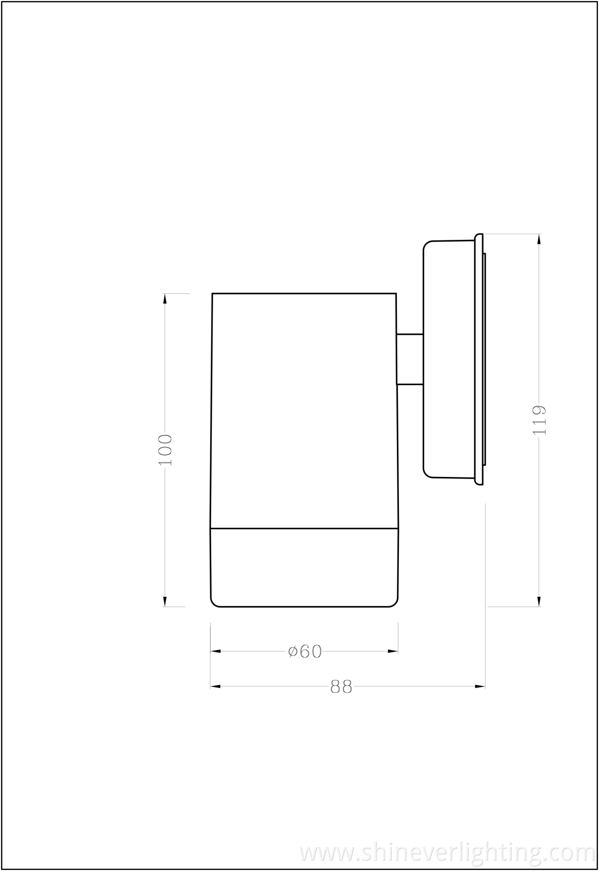 External wall-mounted garden light